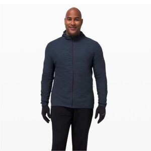 Lululemon Men’s Surge Full Zip Light Weight Sweater Heathered Navy Blue Sz L